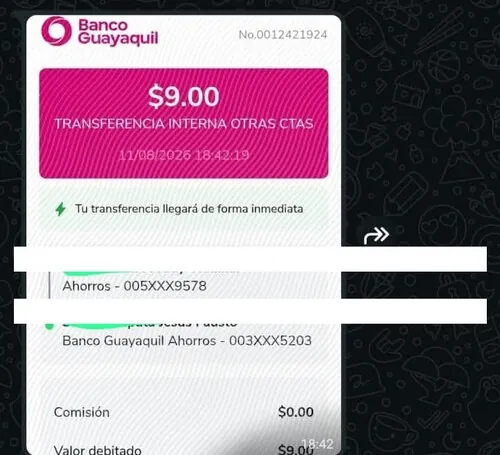 Comprobante de transferencia confirmada